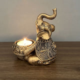 Animal Elephant Resin Candlestick - Elegant Table Decor