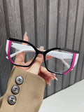 TR material cat's eye anti-blue light glasses women's fashion 2024 new European and American large frame plain cross-border non-power flat mirror