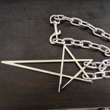 Silver Five-Pointed Star Pendant Necklace - Unisex