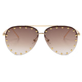 Retro Aviator Rivet Sunglasses for Men & Women | UV-Protective Trendy Eyewear