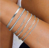 Pack of 6 pcs. Dainty Chain Bracelets Set for Women
