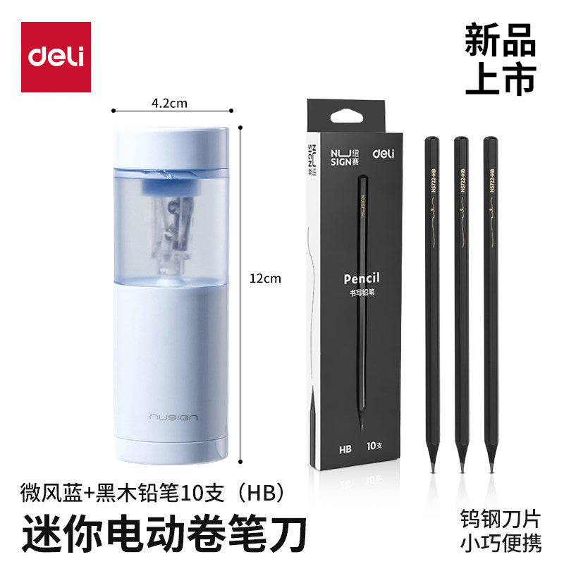 Deli Ns075 Handheld Electric Pencil Sharpener for Elementary School Students, Children's Pencil Sharpener