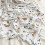 Bamboo Fiber Gauze Scarf & Baby Swaddle – Breathable 4-Layer Wrap Shawl or Blanket