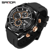 SANDA Men’s Chronograph Quartz Watch – Luminous Waterproof Sports Watch