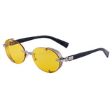 2025 New Oval Frameless Sunglasses European and American Retro Punk Sunglasses Stage Performance Fashion Street Beat Glasses