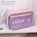 Stationery Pencil Case Large Capacity Flip Cover High-Looking Ins Student Pencil Case Junior High School Student Niche Men and Women Stationery Box
