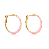 Three-Tone Geometric Hoop Earrings for Women – Elegant Titanium Steel Design