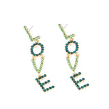 LOVE Letter Earrings – Alloy Full Diamond Statement Jewelry for Women