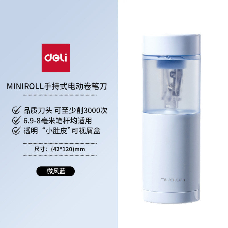Deli Ns075 Handheld Electric Pencil Sharpener for Elementary School Students, Children's Pencil Sharpener