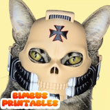 3D Printed Cat Helmet – Skull-Style Pet Accessory for Photos, Costumes & Modern Décor