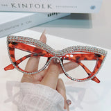 Elegant Cat Eye Reading Glasses with Rhinestone Embellishments