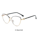 Ultra-Light Metal Cat Eye Blue Light Glasses – Trendy Butterfly Frame for Women