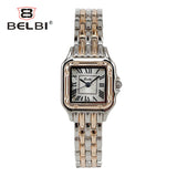 BELBI Women's Square Quartz Watch – Korean Fashion, Titanium Alloy Strap
