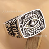 Men’s Gothic Eye Ring – Silver Punk Signet Band, Vintage Hip-Hop Jewelry