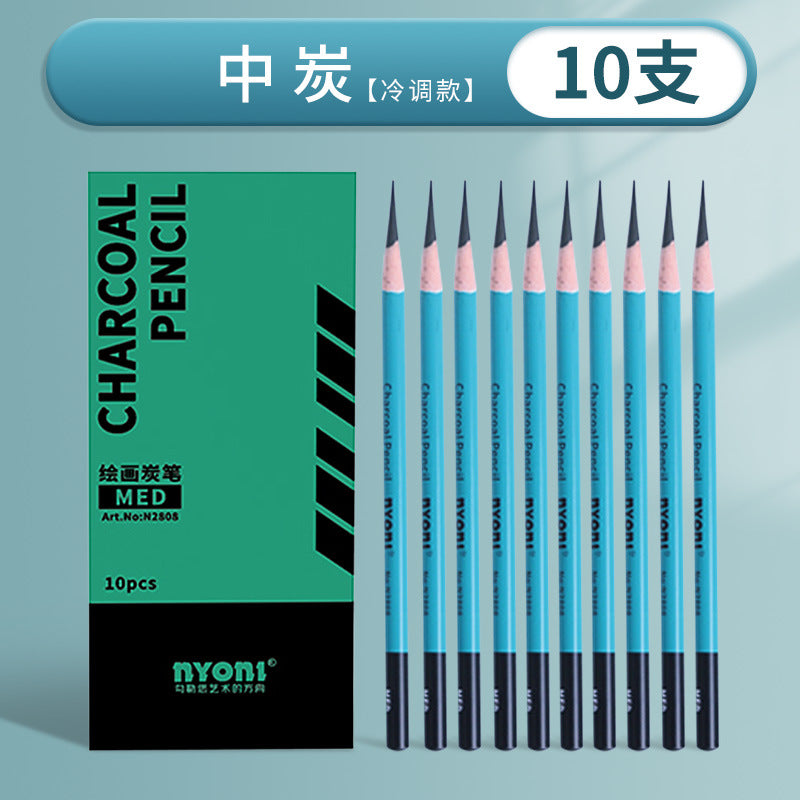 Nioni charcoal pen suit art student sketch sketch soft carbon pencil wholesale medium carbon painting combination special carbon pen
