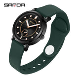 SANDA Women’s Silicone Quartz Watch – Fashion Analog Wristwatch with Luminous Hands