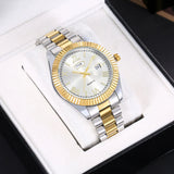 Men’s Luminous Quartz Business Watch – Dual Calendar (Gold)