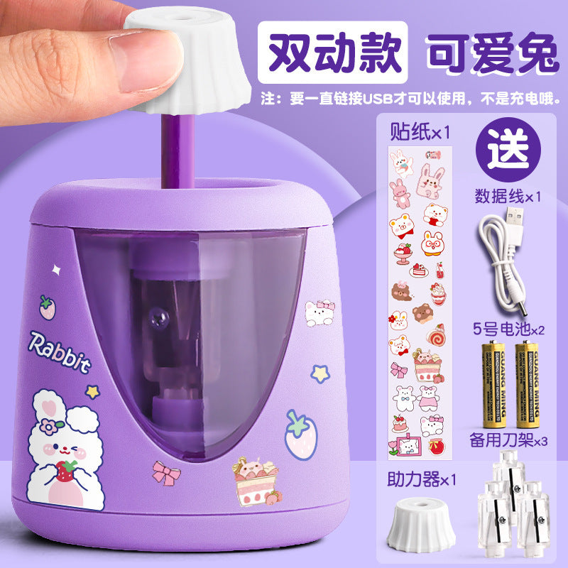 True Color Pencil Sharpener, Automatic Pencil Sharpener, Special Electric Pencil Sharpener for Children and Primary School Students, Rechargeable Pencil Sharpener