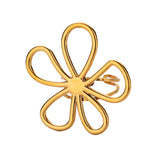 Gold Floral Adjustable Ring for Women – Stainless Steel Fashion Jewelry