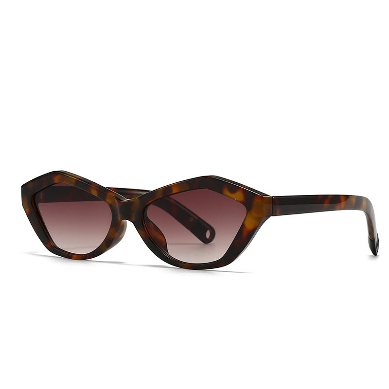 Cross-Border Exclusive Angular Cat-Eye Sunglasses Modern Retro Temple Decoration Sunglasses 2499