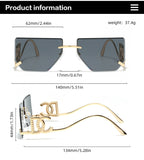 Trendy Frameless Sunglasses for Women – Stylish Geometric Temples & UV Protection