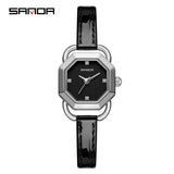 Sanda Women’s Leather Strap Quartz Watch – Octagonal Dial, Waterproof Analog Watch