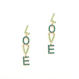 LOVE Letter Earrings – Alloy Full Diamond Statement Jewelry for Women