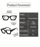 Y2K Square Frame Sunglasses with Thick Rim & Blue Light Protection | Trendy Fashion Glasses