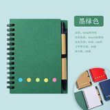 Kraft Paper Spiral Notebook with Customizable Sticky Notes, Self-Adhesive Tear-Off Memo Pads, Customizable Sticky Notes