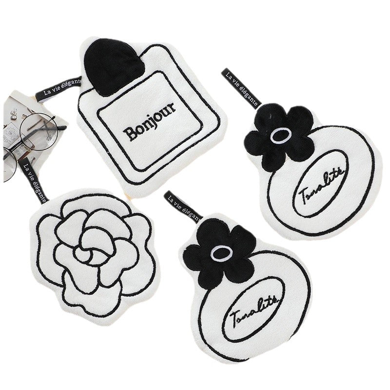 French Hand Towel Hanging Absorbent Household Coral Velvet Towel Kitchen Bathroom Thickeneded Hand Towel Cute Souvenir