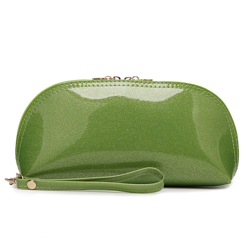 Patent Leather Clutch Bag Women's Cosmetic Bag Korean Style Mini Clutch Banquet Coin Purse Mobile Phone Shell Lipstick Zipper Small Bag