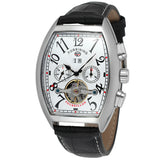 FORSINING Men's Retro Tourbillon Watch – Mechanical Barrel Dial, Leather Strap