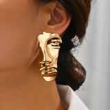 Women’s Statement Earrings – Alloy Abstract Human Face Design