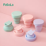 Fasola Folding Silicone Cup Telescopic Compression Cup Wash Cup Cute Drinking Cup Portable Outdoor Travel
