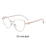 Ultra-Light Metal Cat Eye Blue Light Glasses – Trendy Butterfly Frame for Women