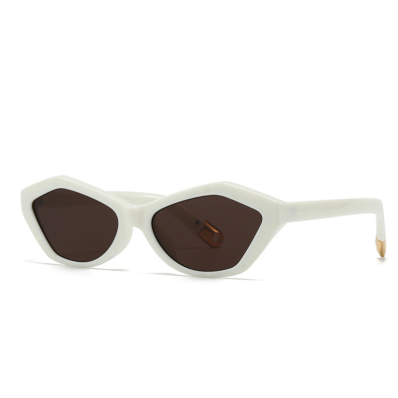 Cross-Border Exclusive Angular Cat-Eye Sunglasses Modern Retro Temple Decoration Sunglasses 2499