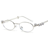 Oval Anti-Blue Light Glasses – Diamond Frame Myopia Eyewear for Women