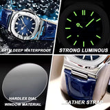 Men’s Ultra-Thin Quartz Watch, Luminous Design