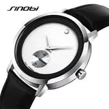 SINOBI Men's Classic Quartz Watch – Waterproof Business Style with PU Leather Band