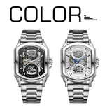 T-Winner Luxury Automatic Mechanical Watch for Men – Square Stainless Steel Timepiece