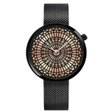 SK Women’s Quartz Watch – Luxury Stainless Steel Mesh Strap, 3ATM Waterproof