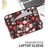 Floral Laptop Sleeve with Extra Pocket – Waterproof Protective Case for Lenovo & More