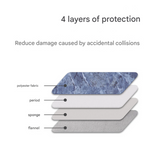 Laptop Sleeve – Marble Slate Zipper Pouch with 4 Compartments, Fits 11–15” Devices