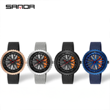 Sanda Men's Quartz Watch – Mesh Strap, Waterproof Casual Business Timepiece