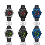 Sanda Men's Quartz Watch – Hollow Wheel Design, Leather Strap, Waterproof Timepiece