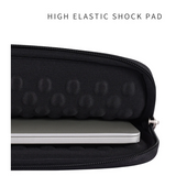 Black Leopard Print Shock-Resistant Laptop Sleeve – for MacBook with Front Pocket