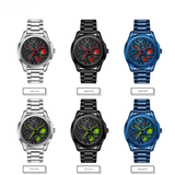 Sanda Men's Quartz Watch – Hollow Wheel Dial, Stainless Steel Strap, Waterproof Timepiece