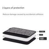 Black Leopard Print Shock-Resistant Laptop Sleeve – for MacBook with Front Pocket