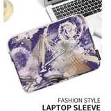 Shockproof Laptop Sleeve – 11" to 15" Water-Resistant Case with Purple Geometric Storm Print