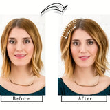 Brown Black Straight Hair Root Pad for Women – Fluffy Volumizing Insert Wig Piece